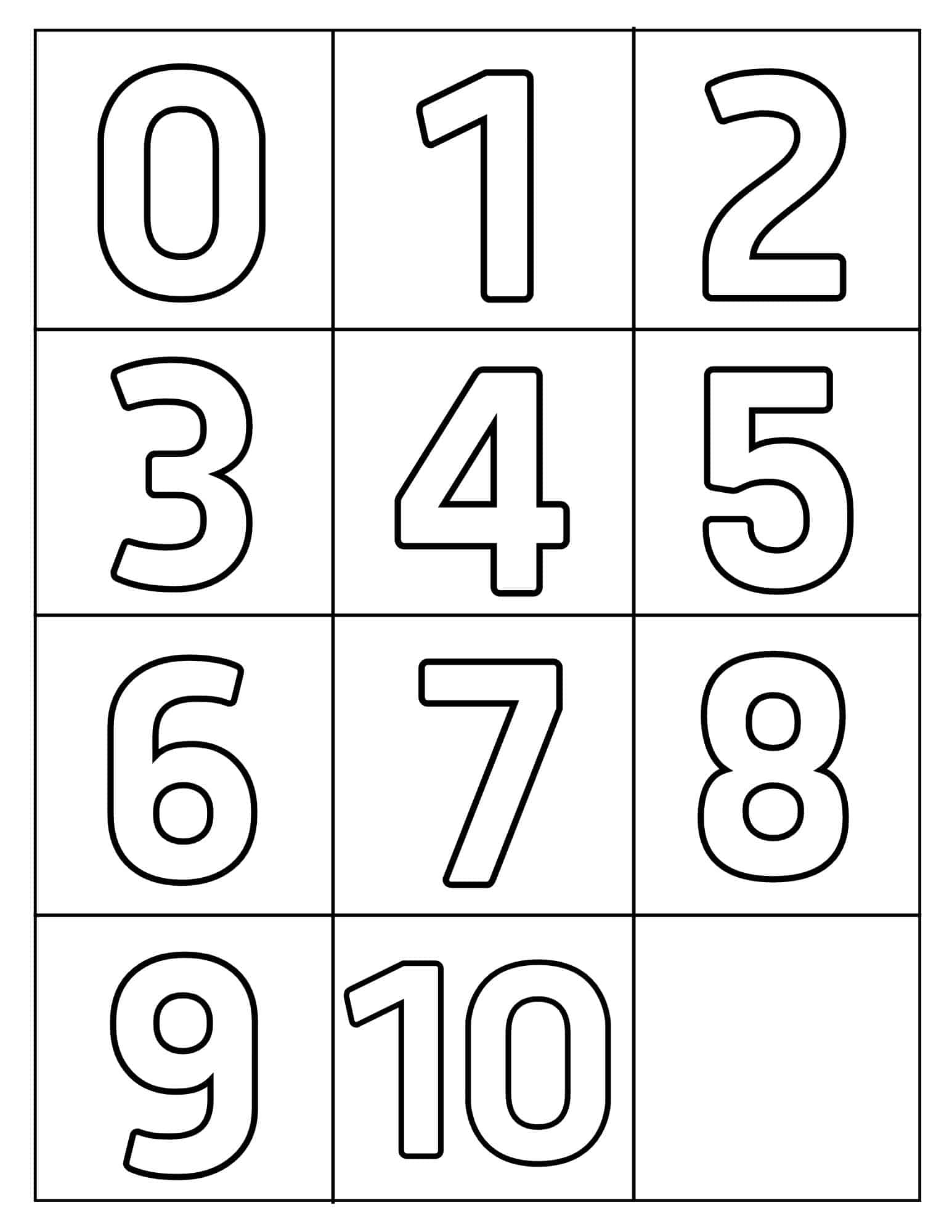 0-10 Printable Numbers (Free Templates In All Sizes) with Printable Number 1 Template