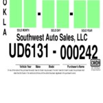 10 Day Temporary Tag Nc Form Intended For Printable Blank Oklahoma Temporary Tag Template