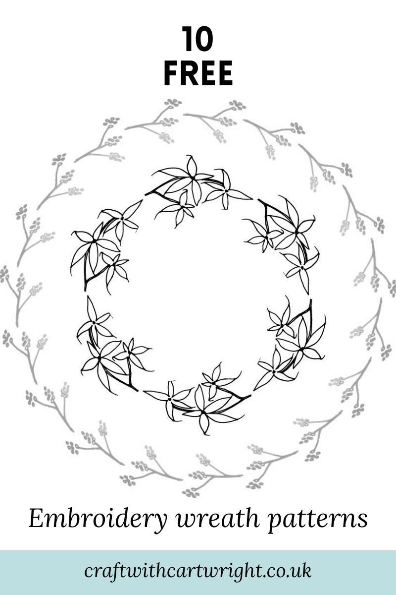 10 Free Embroidery Wreath Patterns - Craft With Cartwright in Free Printable Wreath Template