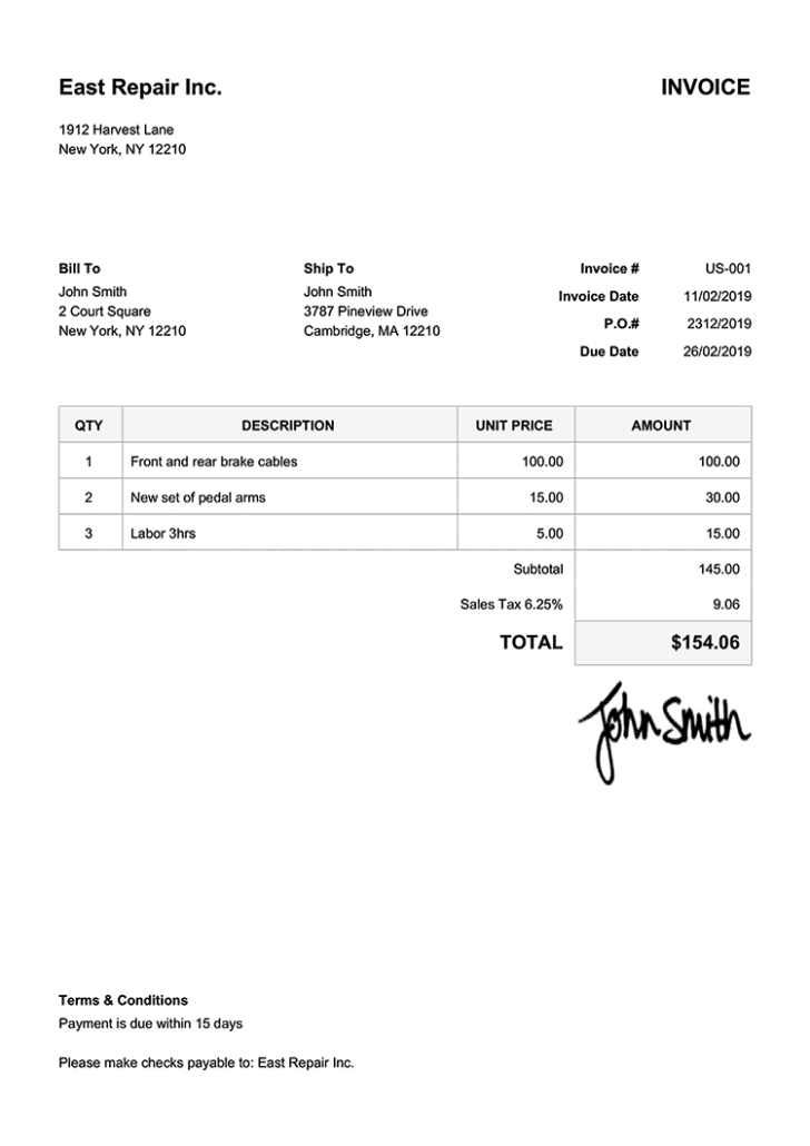 Invoice Templates Free Printable