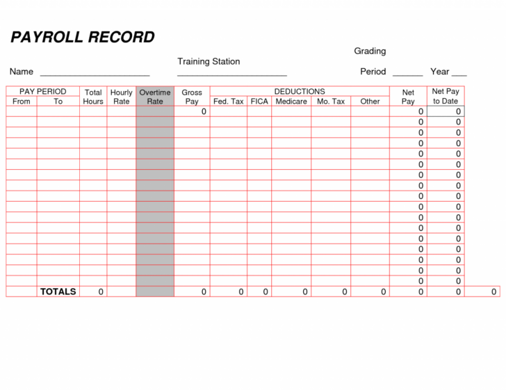 Printable Employee Payroll Ledger Template