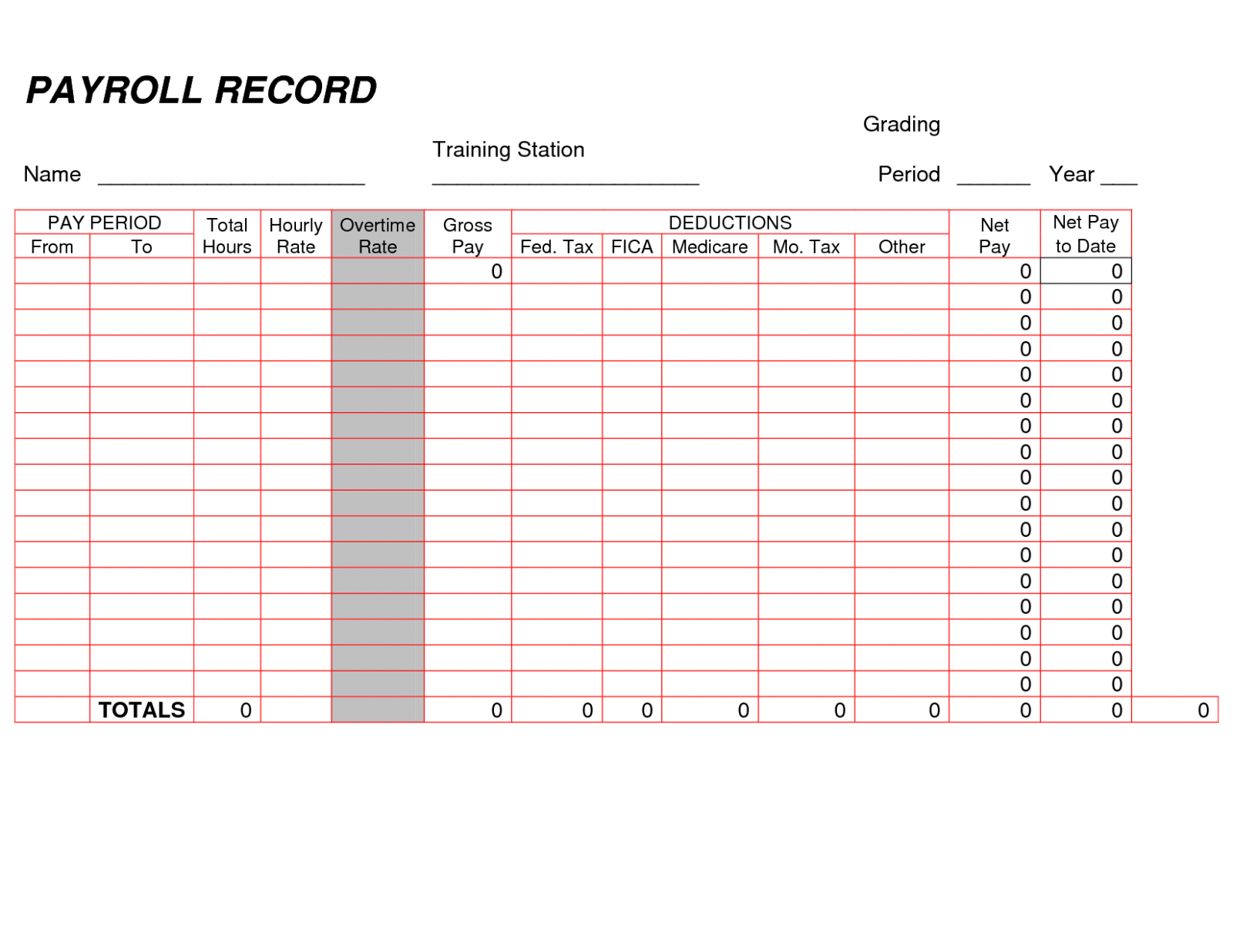 11 Payroll Sample Format throughout Printable Employee Payroll Ledger Template