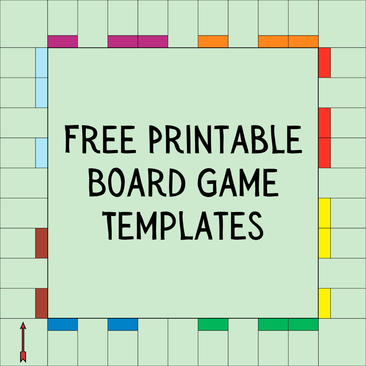 14 Free Printable Board Game Templates - Hobbylark throughout Printable Game Board Template