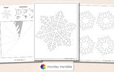 150 Paper Snowflake Templates (Free Pdf Printables) for Free Printable Snowflake Templates