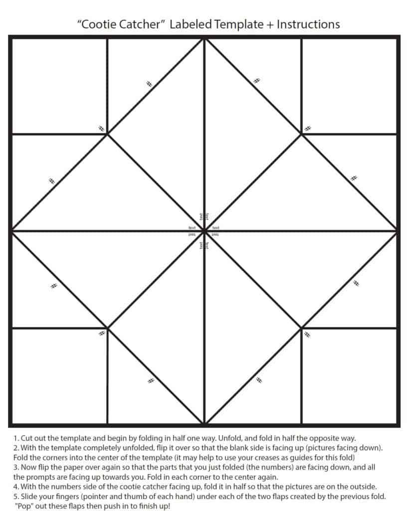 16 Printable Cootie Catchers For Kids! [+Free Blank Template inside Free Printable Cootie Catcher Template