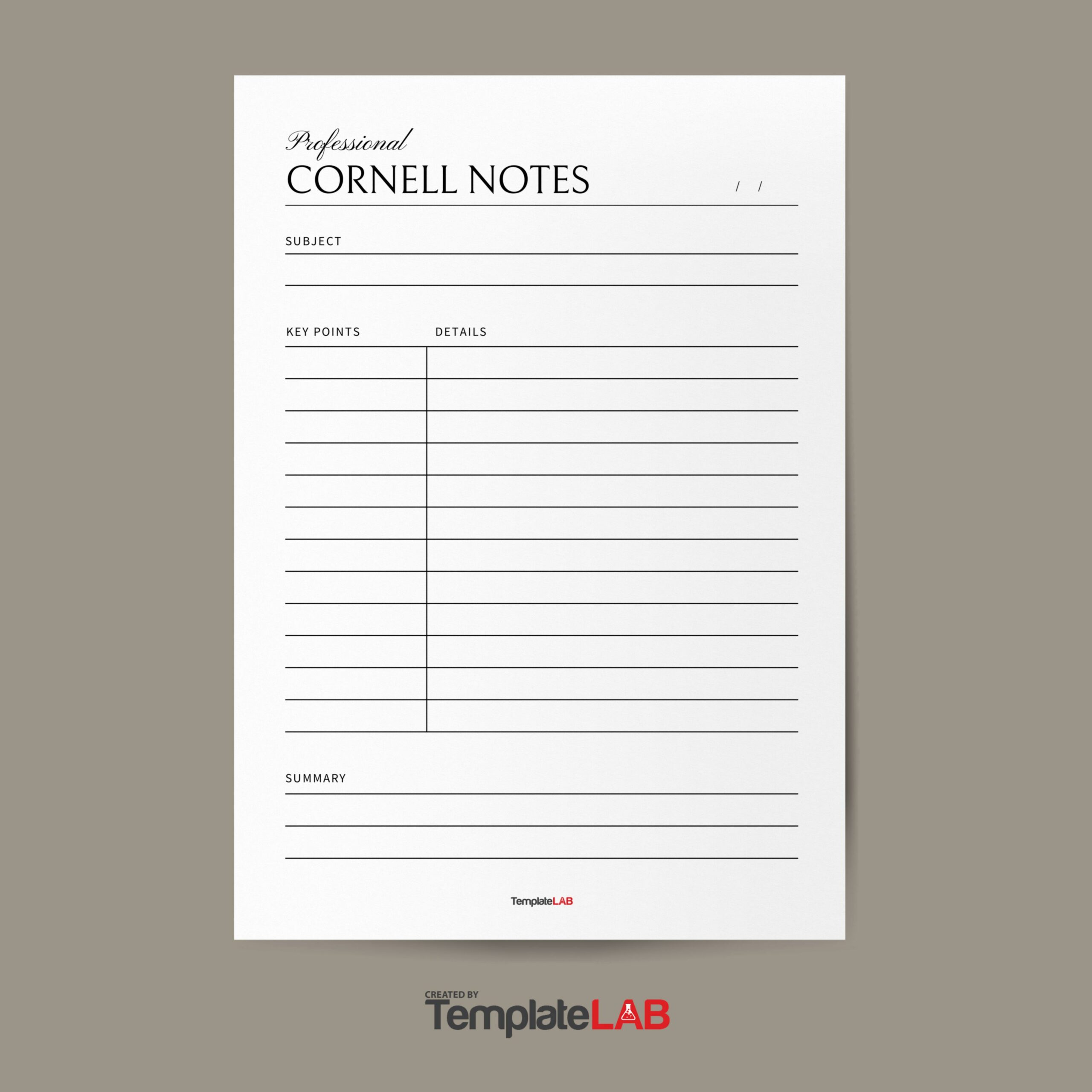 16 Printable Cornell Notes Templates [Word, Excel, Pdf] pertaining to Cornell Notes Template Printable
