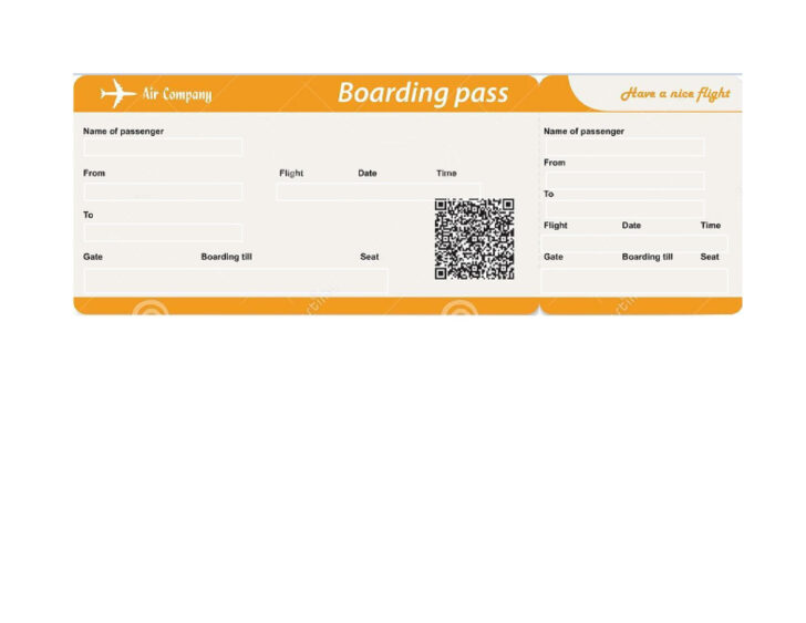 Printable Plane Ticket Template