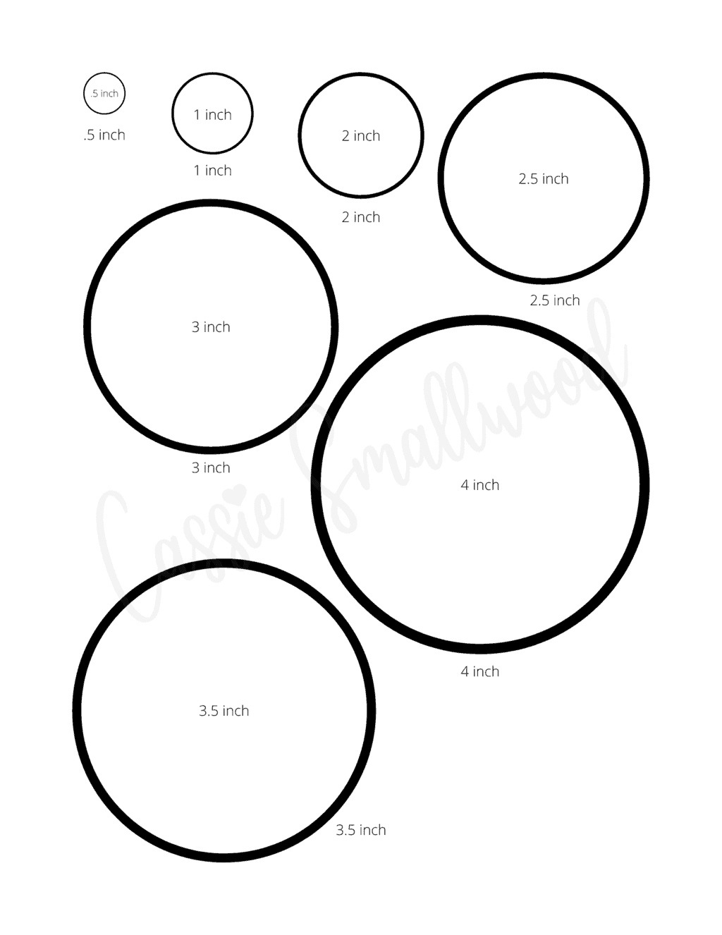 17 Sizes Of Printable Circle Templates - Cassie Smallwood with regard to Free Printable Circle Templates