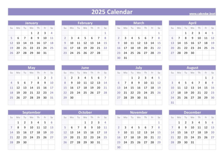 Calendar Template 2025 Printable