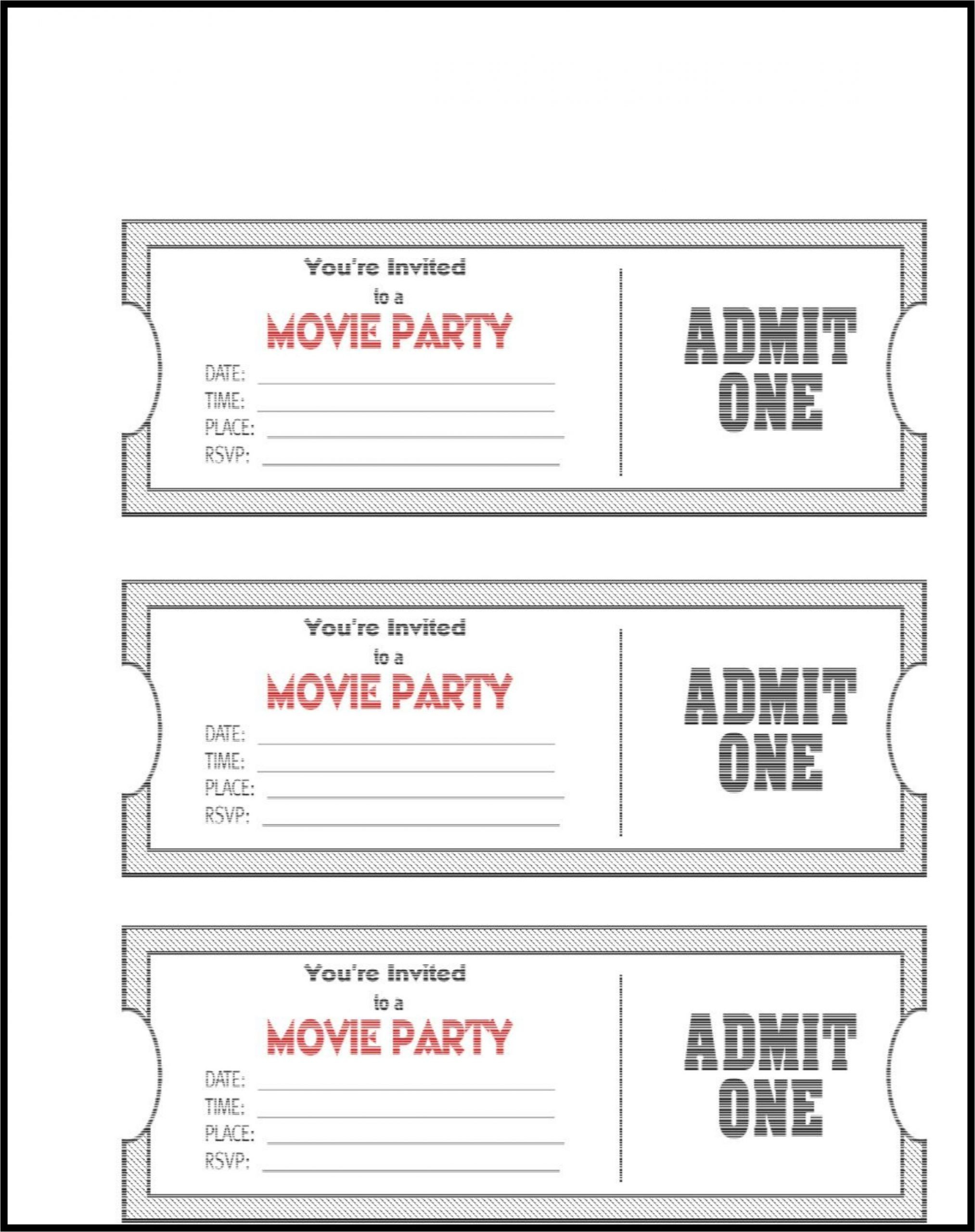 24+ Editable Ticket Template Free | Nurul Amal regarding Free Movie Ticket Templates Printable