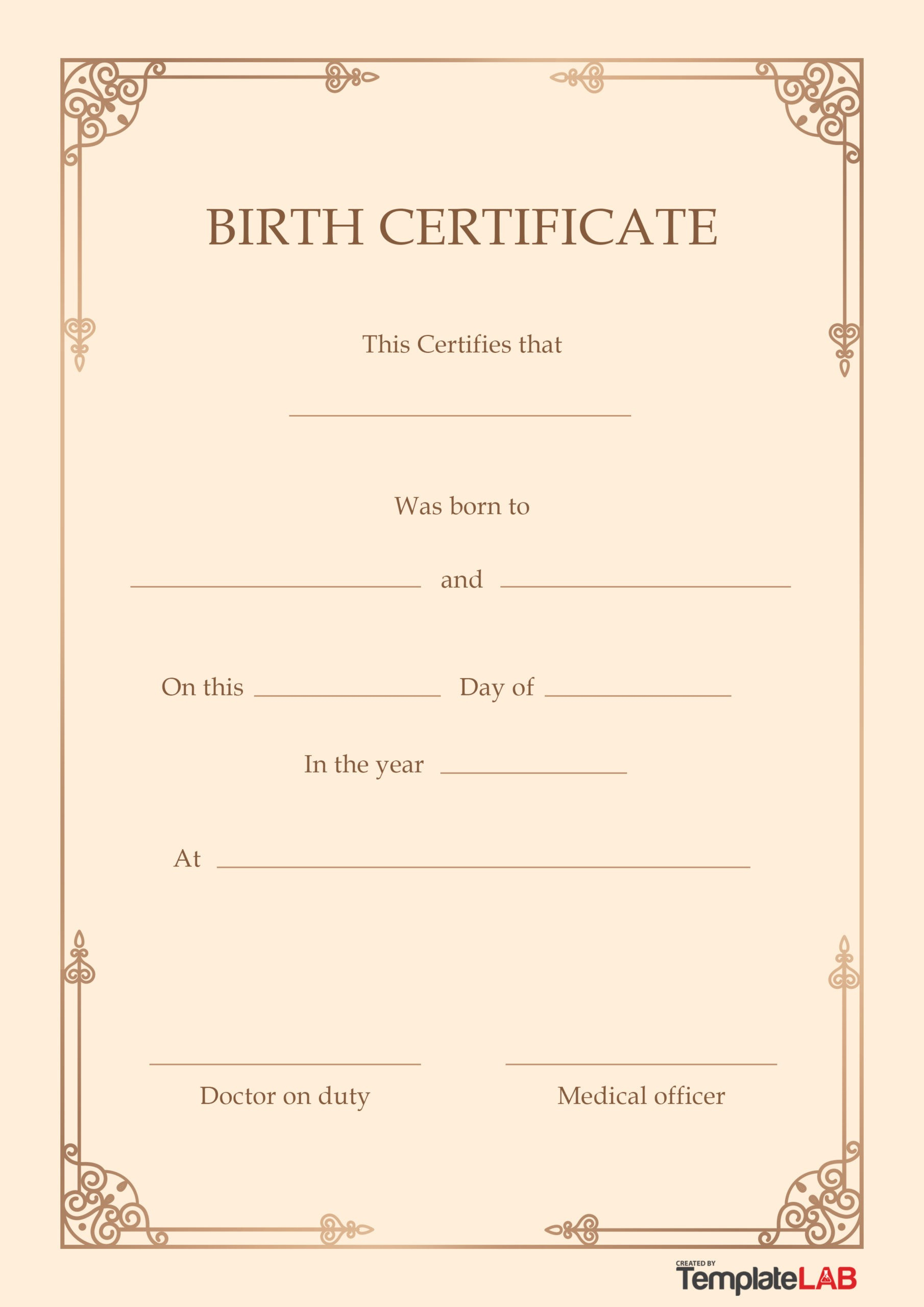 27 Birth Certificate Templates (Word, Ppt &amp;amp; Pdf) ᐅ Templatelab throughout Printable Birth Certificate Template