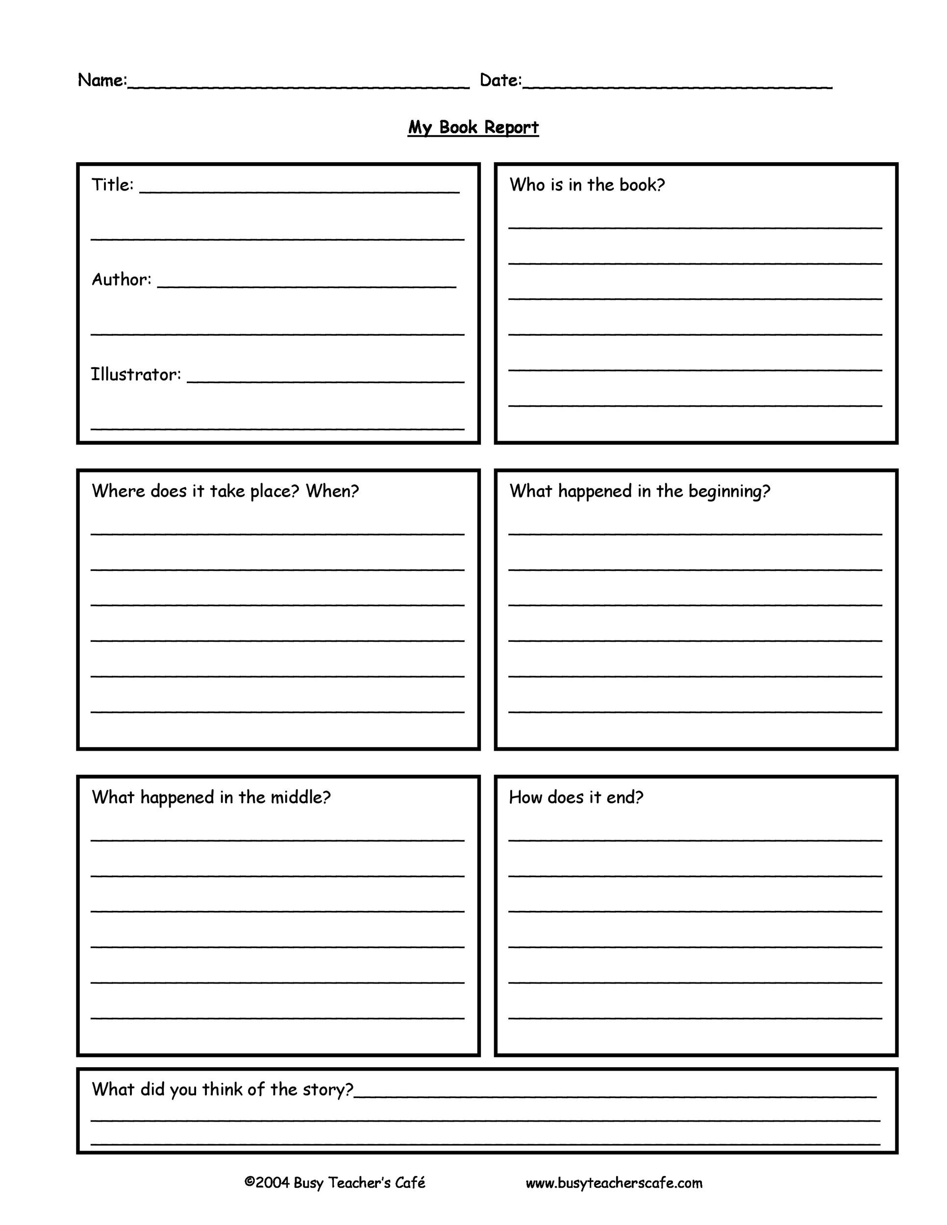 30 Book Report Templates &amp;amp; Reading Worksheets pertaining to Free Printable Chapter Summary Template