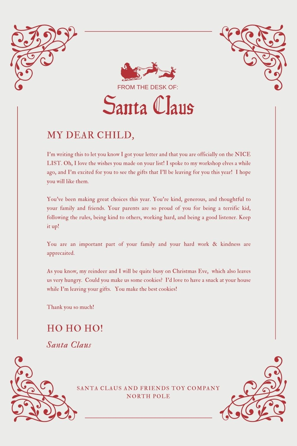 30+ Free Santa Letter Templates To Print &amp;amp; Use (Right Now!) - Your with Letter from Santa Printable Template