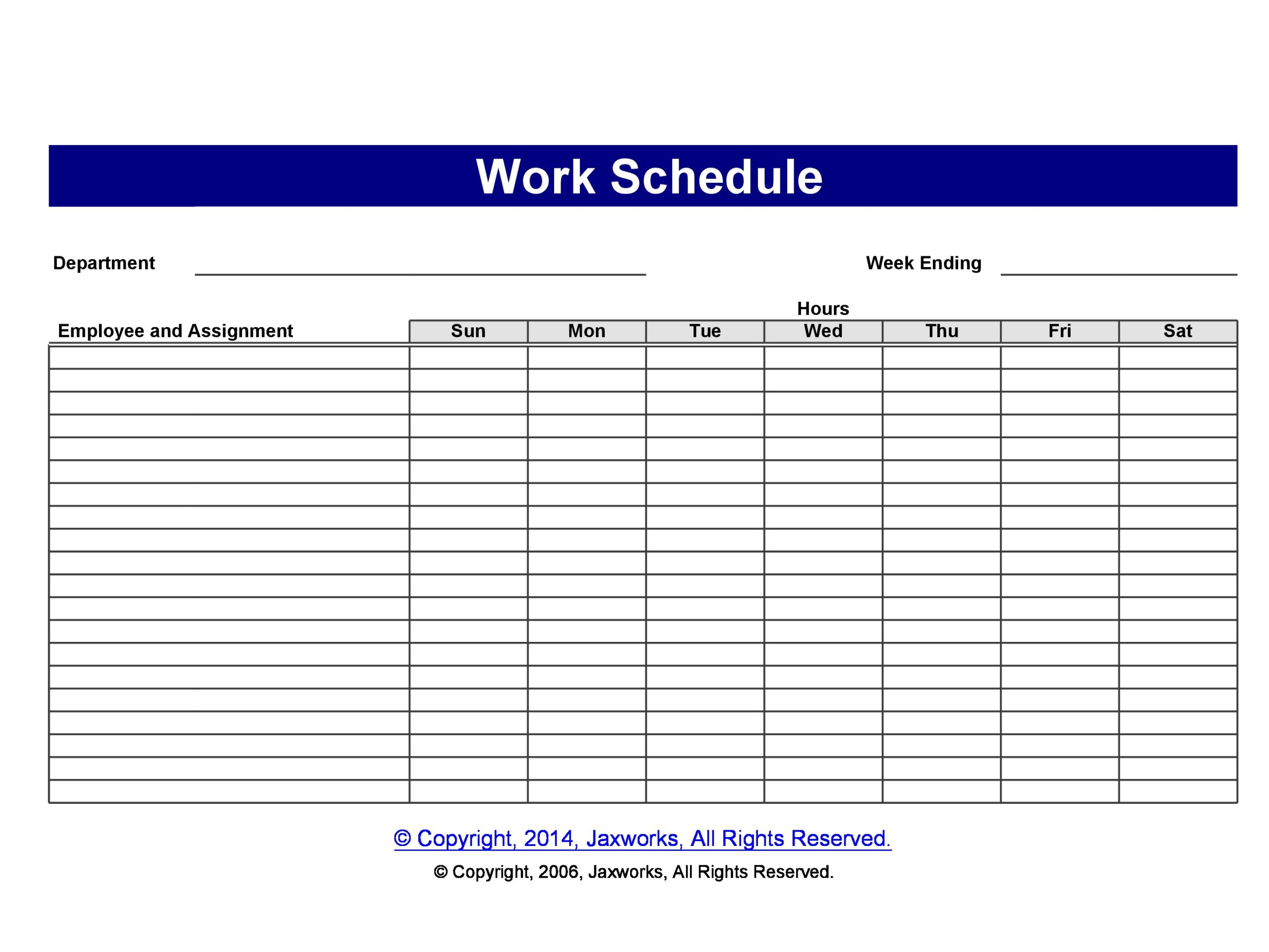 37 Free Employee Schedule Templates (Excel, Word, Pdf) within Printable Free Weekly Employee Work Schedule Template