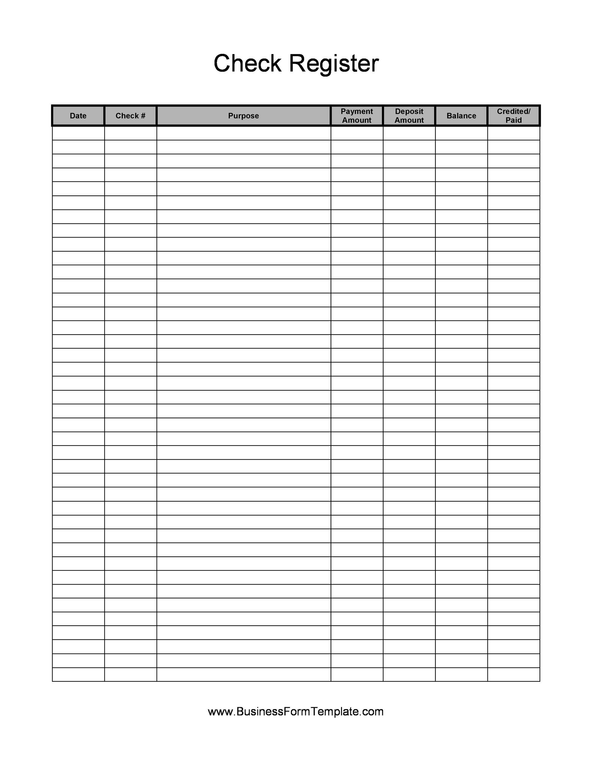 39 Checkbook Register Templates [100% Free, Printable] ᐅ Templatelab pertaining to Checkbook Register Template Free Printable