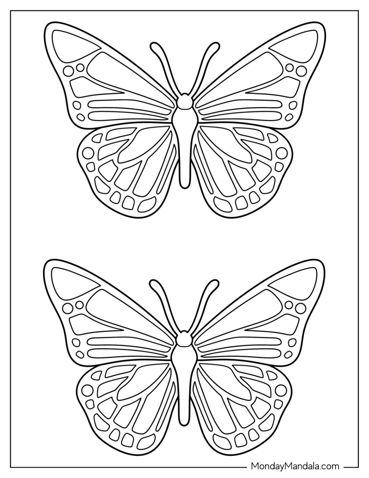 40 Butterfly Templates (Free Pdf Printables) intended for Butterfly Template Free Printable