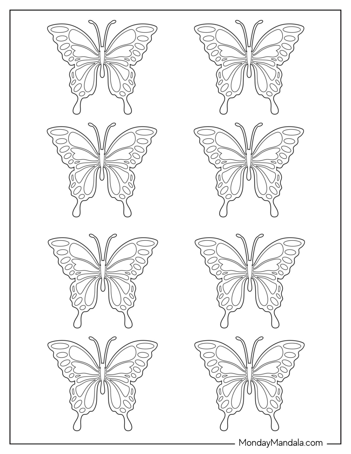 40 Butterfly Templates (Free Pdf Printables) pertaining to Free Printable 3D Butterfly Template