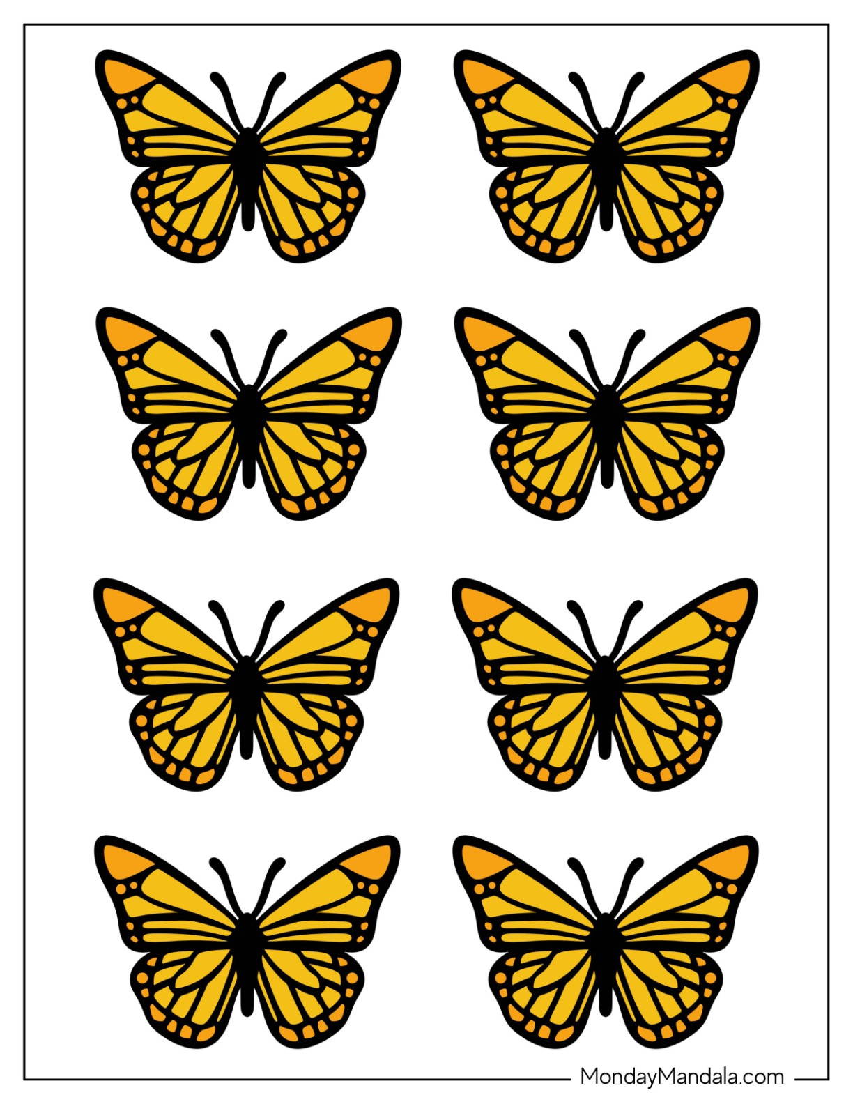 40 Butterfly Templates (Free Pdf Printables) pertaining to Free Printable 3D Butterfly Template