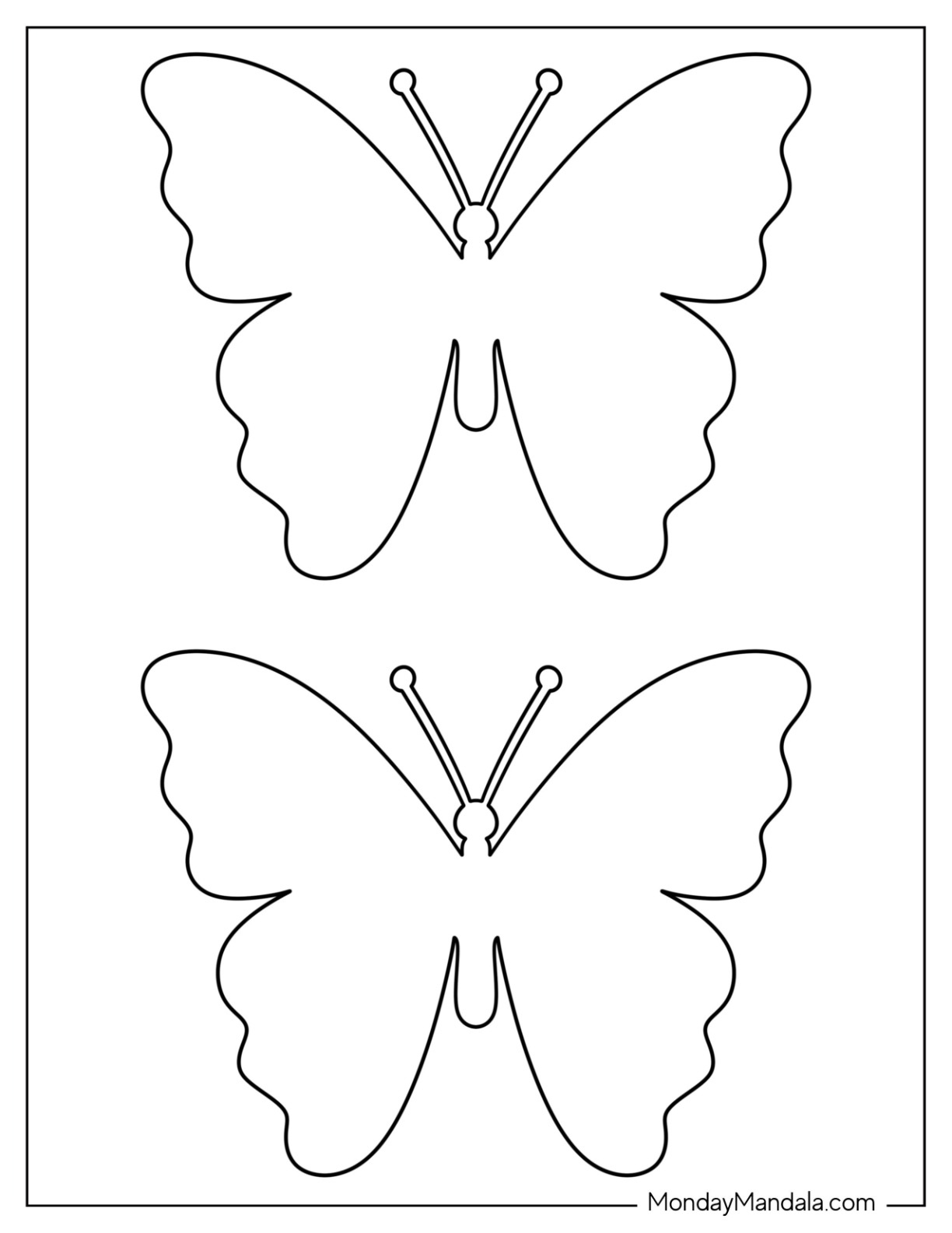 40 Butterfly Templates (Free Pdf Printables) with regard to Printable Different Size Butterfly Templates