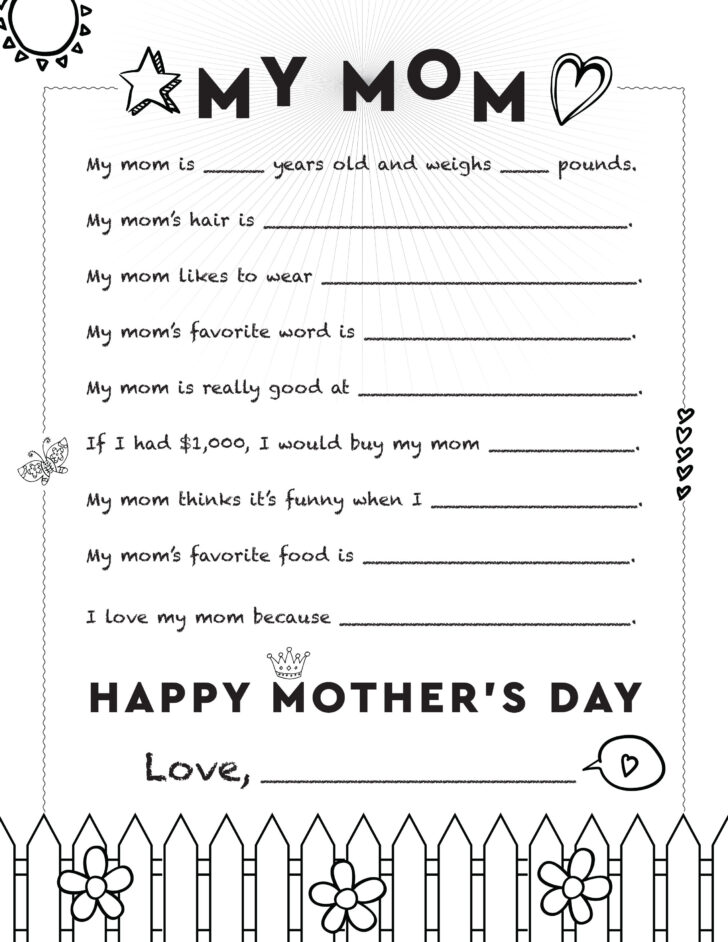 Printable Mothers Day Craft Template