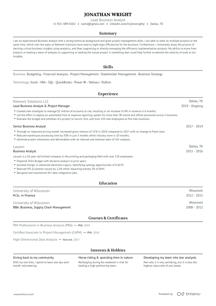 Free Printable Sample Resume Templates