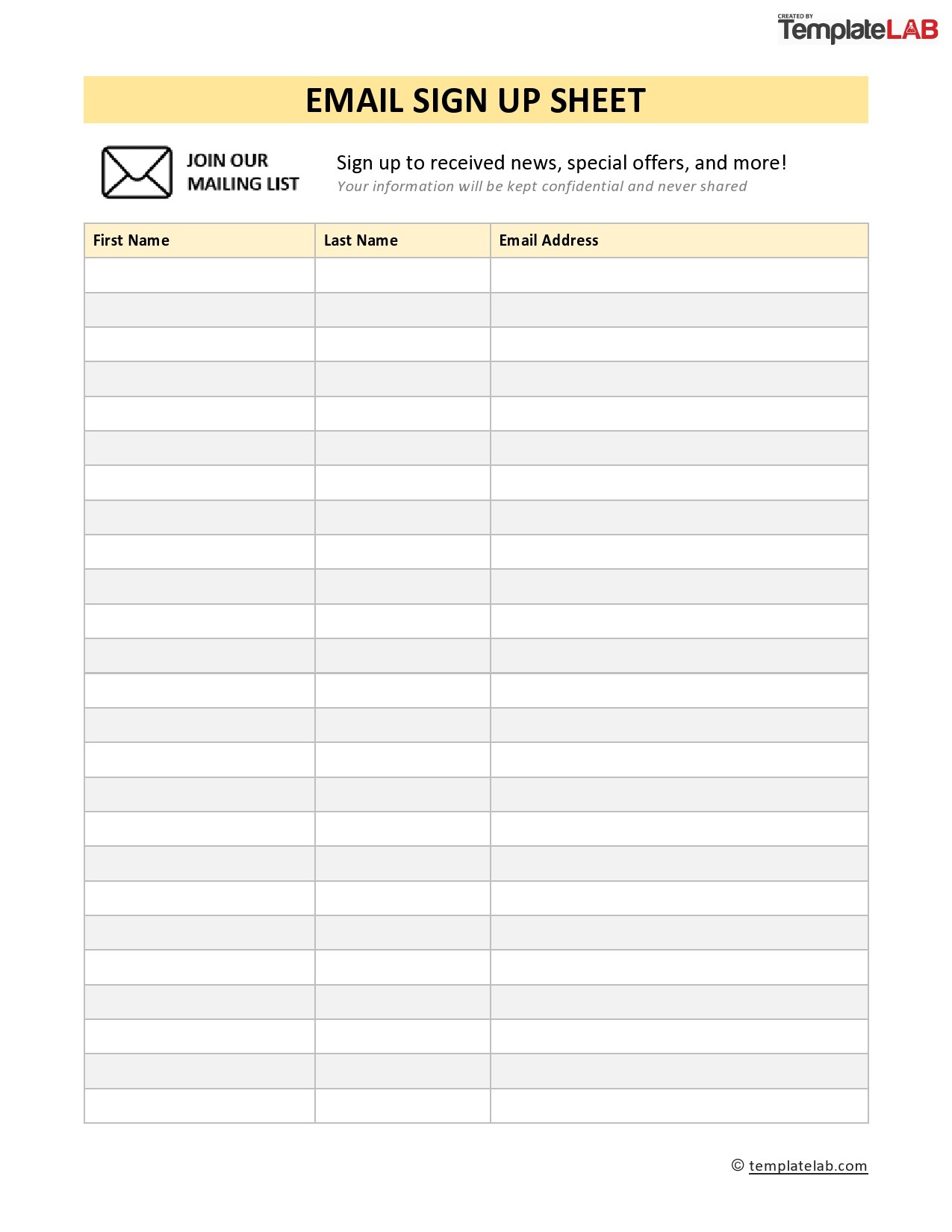 40 Sign Up Sheet / Sign In Sheet Templates (Word &amp;amp; Excel) with Sign Up Sheet Template Printable