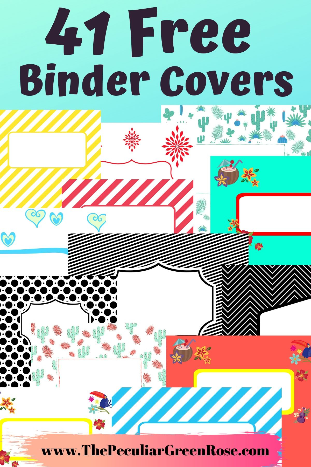 41 Free Printable Binder Covers - The Peculiar Green Rose in Free Binder Cover Templates Printable