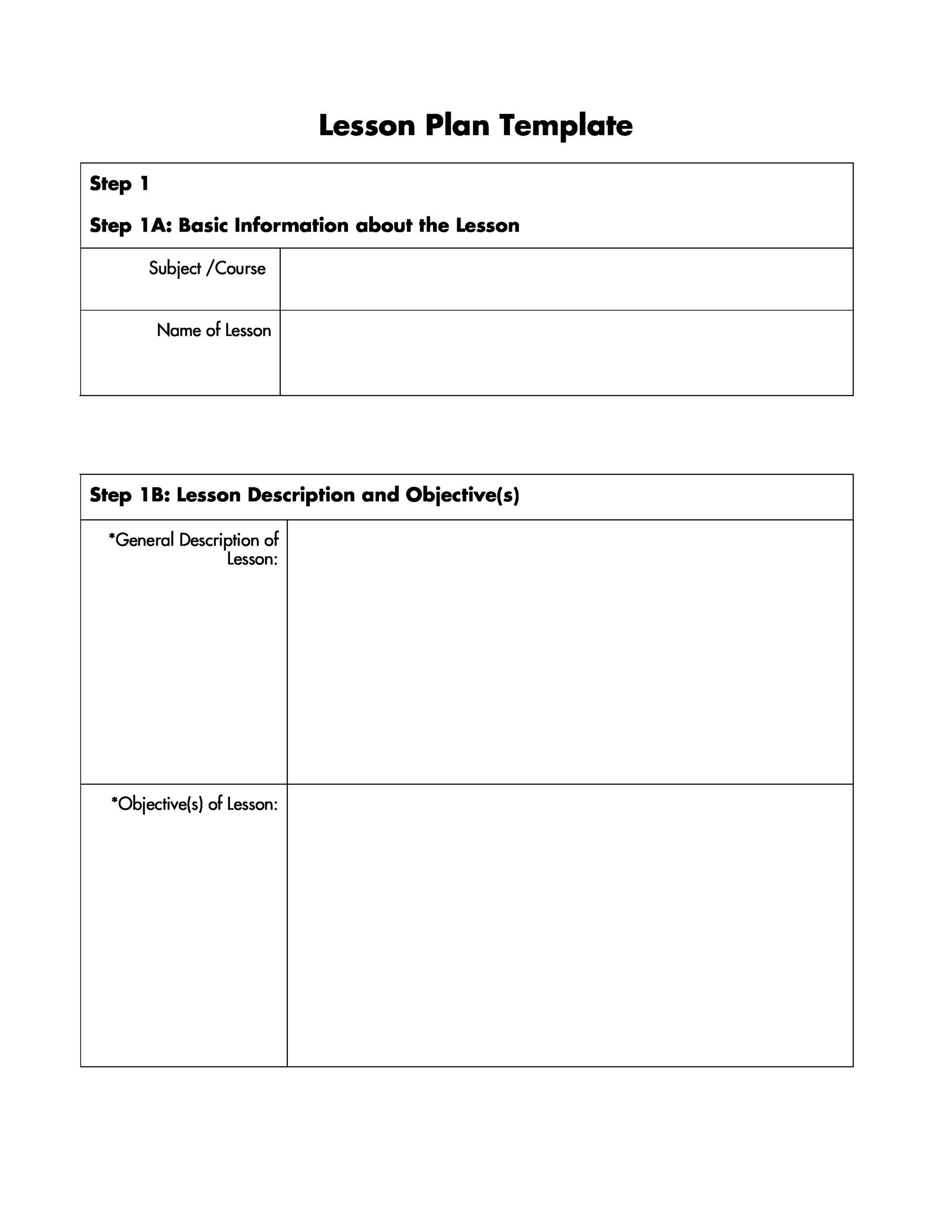44 Free Lesson Plan Templates [Common Core, Preschool, Weekly] with regard to Printable Lesson Plan Template