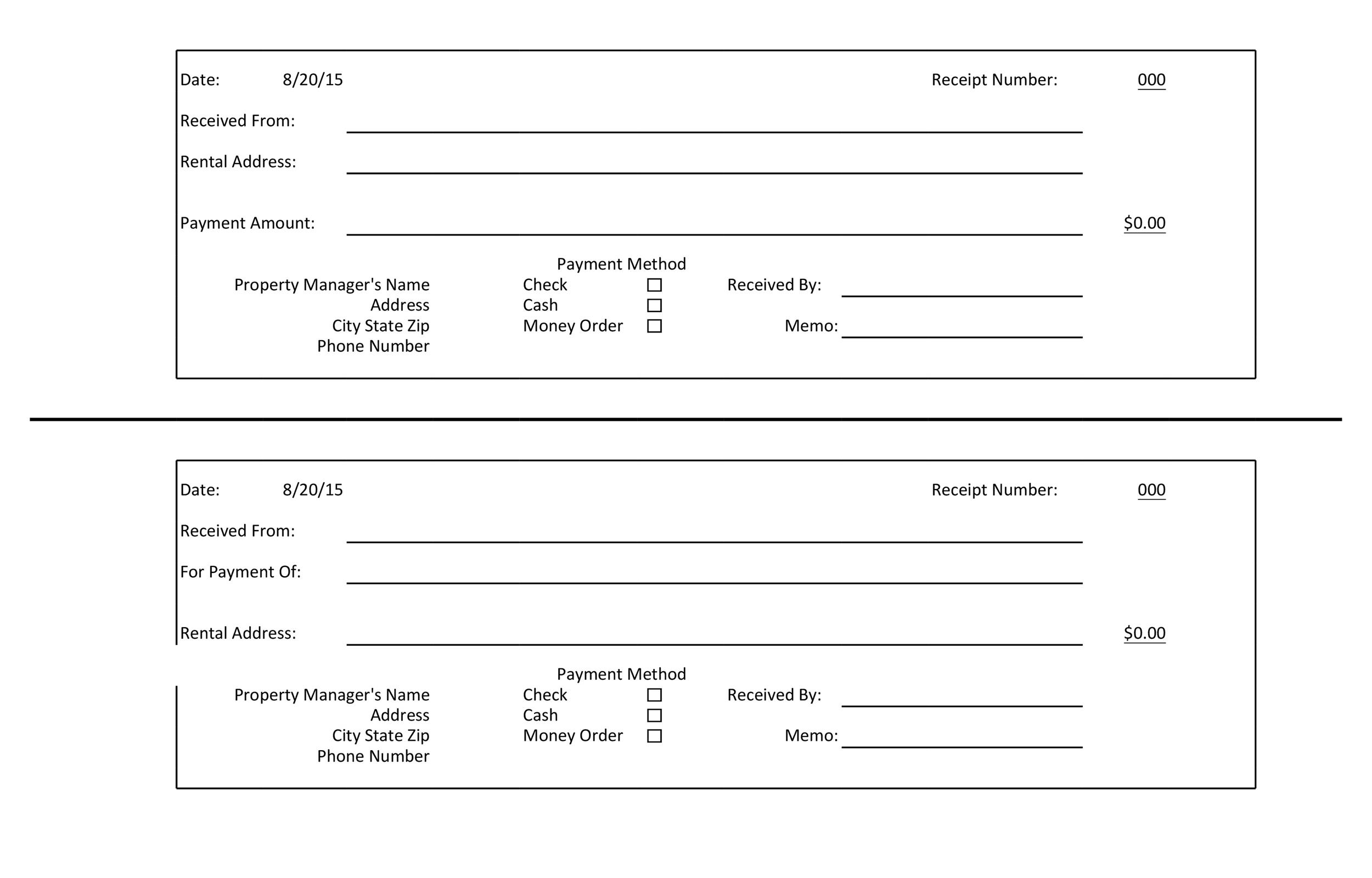 50+ Free Receipt Templates (Cash, Sales, Donation, Taxi) within Free Receipt Template Printable