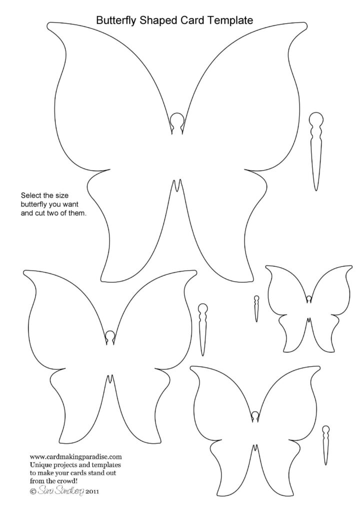 Printable Different Size Butterfly Templates