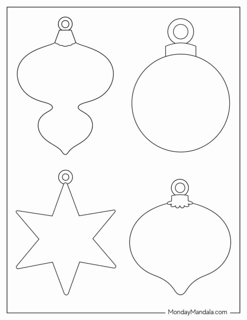 52 Printable Christmas Ornaments (Free Pdf Templates) with Printable Christmas Ornament Templates