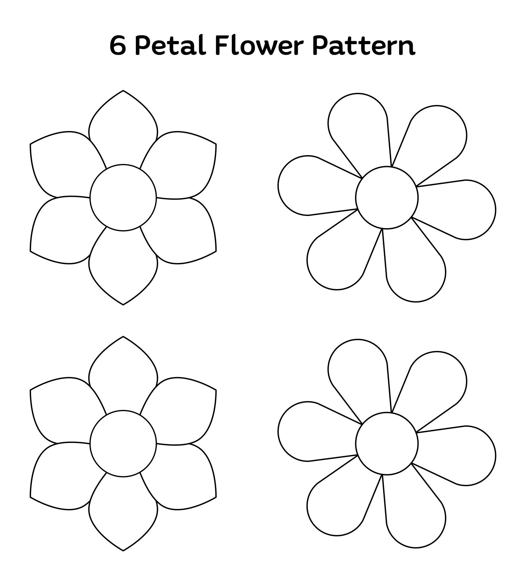 6 Petals Flowers Templates - 10 Free Pdf Printables | Printablee regarding Free Printable Flower Petal Template