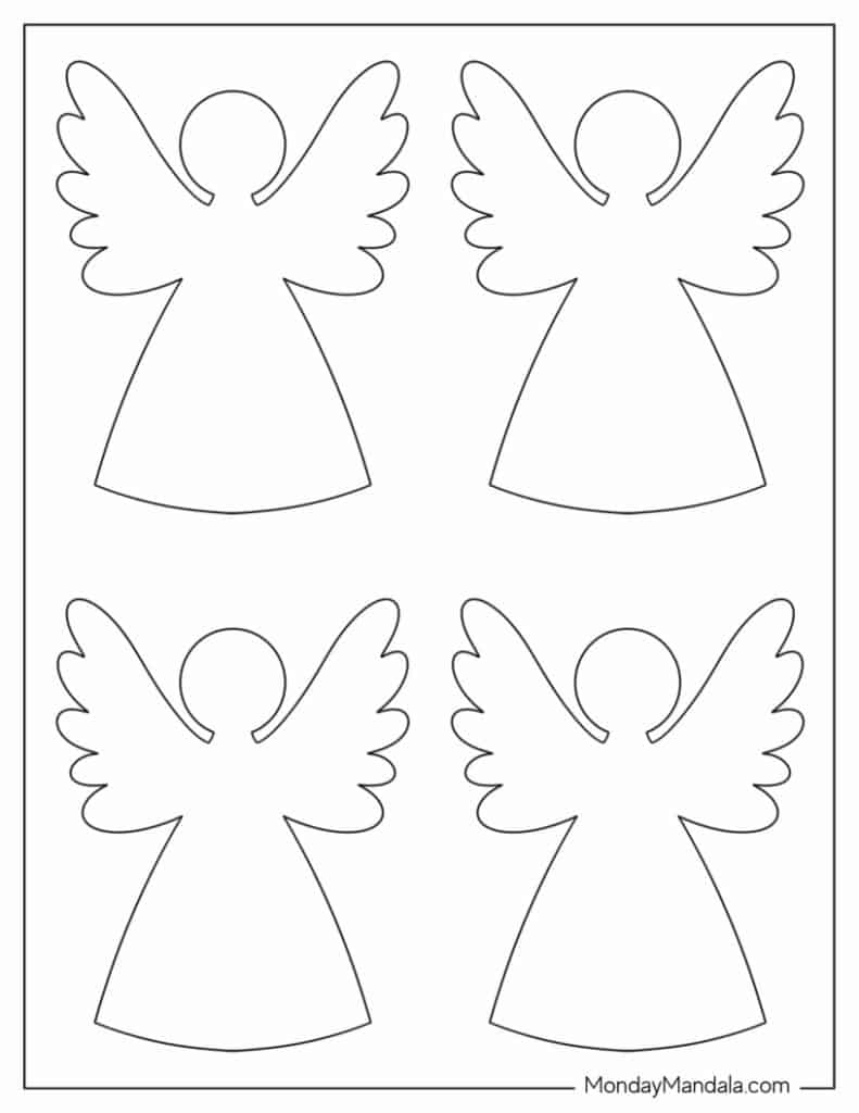 60 Angel Templates (Free Pdf Printables) for Cut Out Angel Template Printable Free