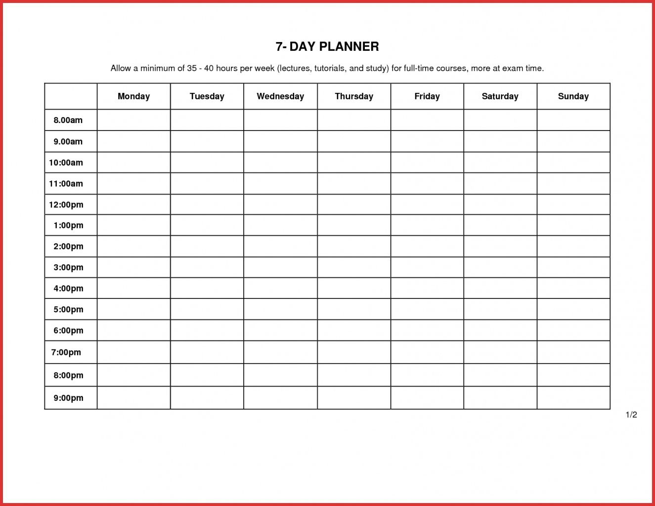 7 Day Calendar Template Word – Printable Blank Calendar Template inside Fill In Blank 7 Day Printable Weekly Schedule Template