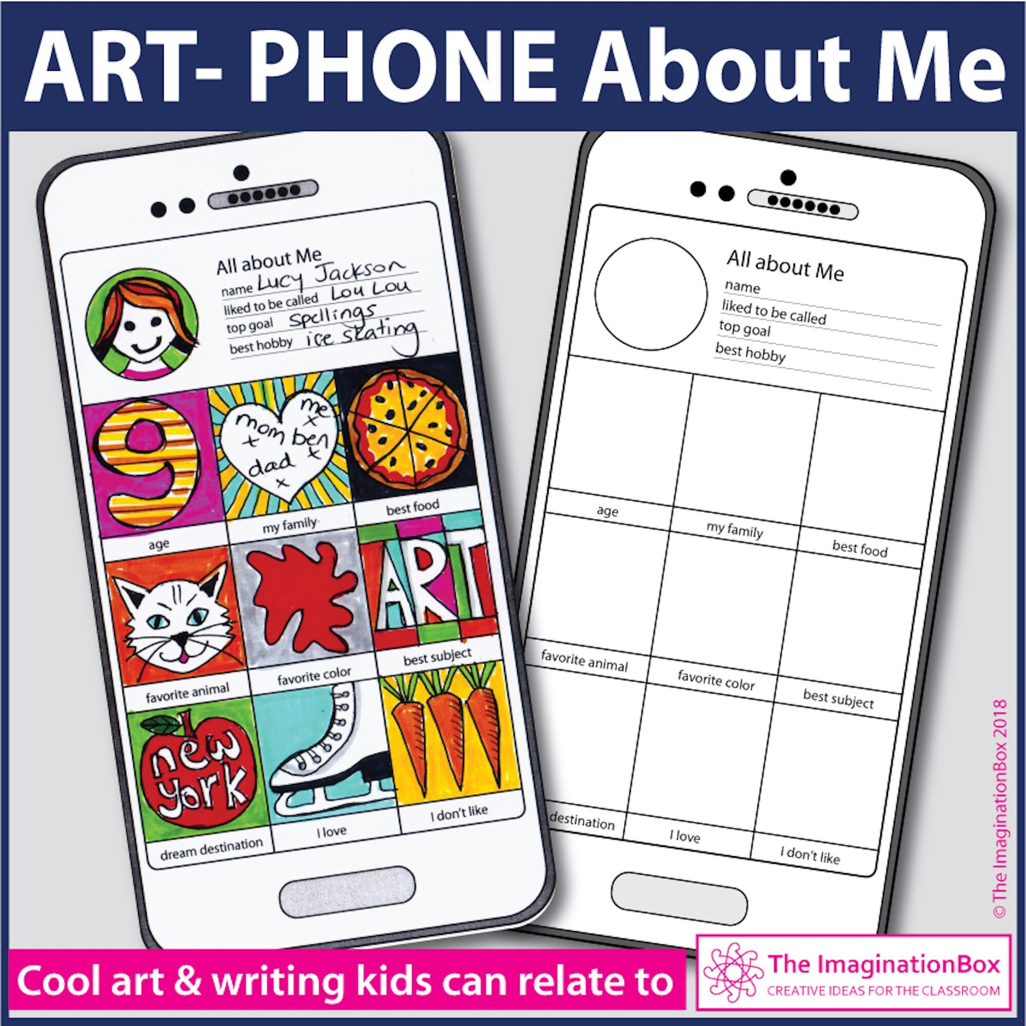 All About Me Back To School Printable Cell Phone Art And Writing with regard to Printable Cell Phone Template