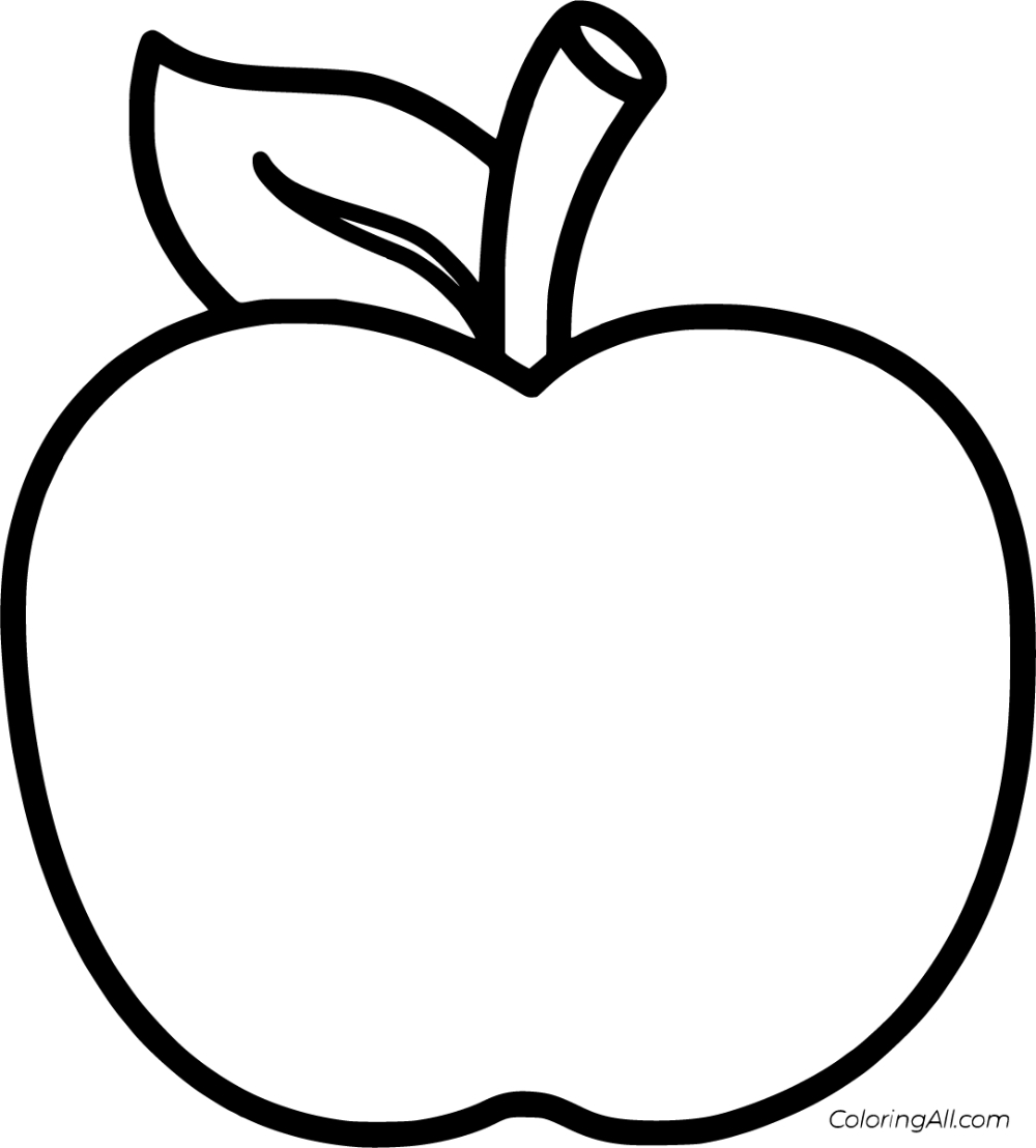 Apple Coloring Pages inside Free Apple Template Printable