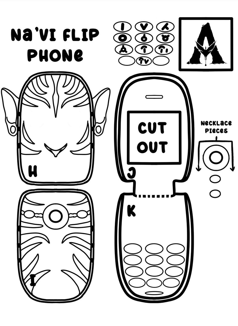 Avatar Cardboard Flip Phone Template! in Flip Phone Template Printable