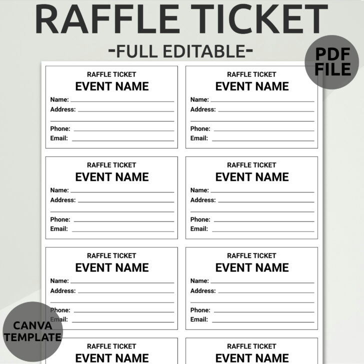 Printable Raffle Ticket Template