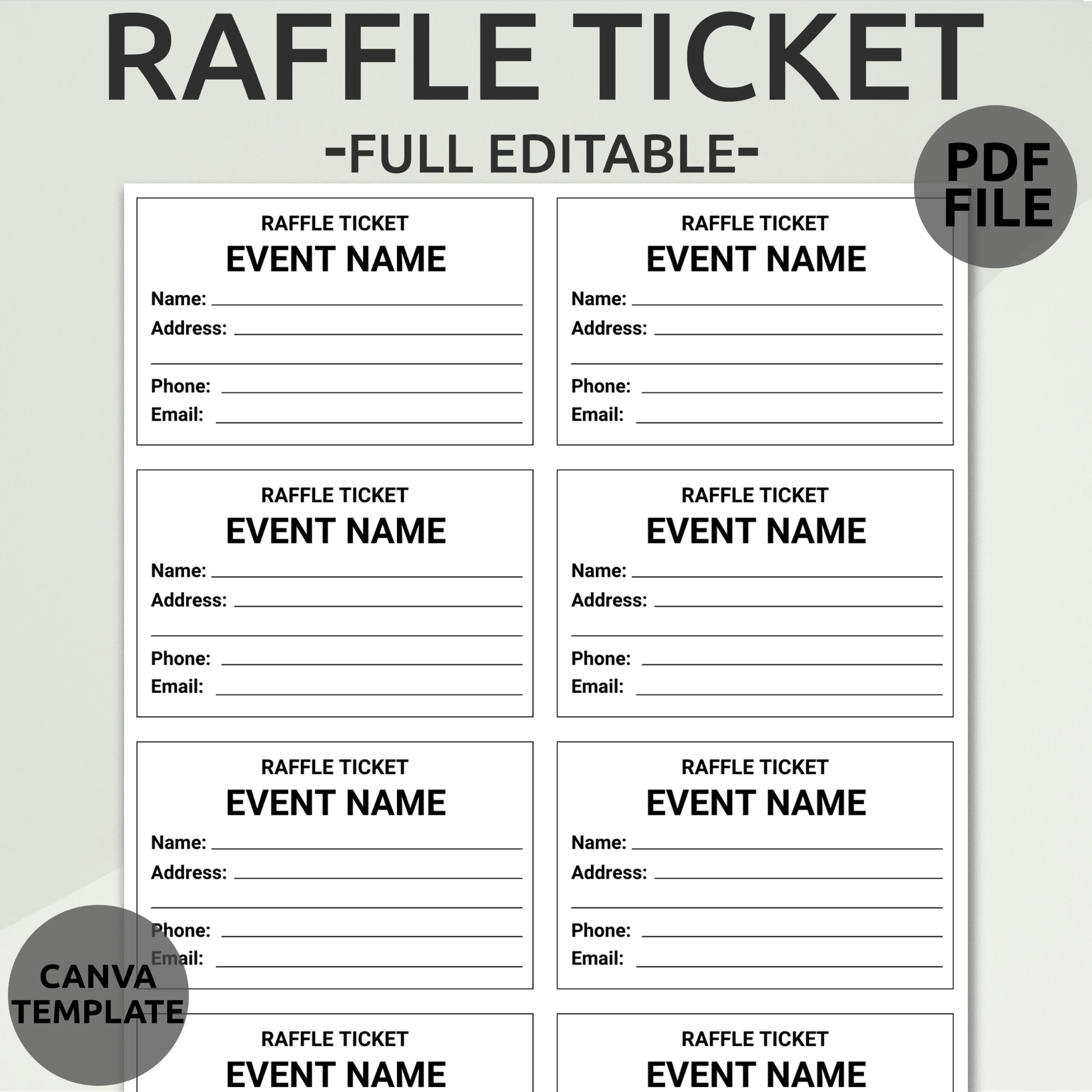 Bearbeitbare Raffle Ticket Vorlage Druckbare Raffle Los intended for Printable Raffle Ticket Template