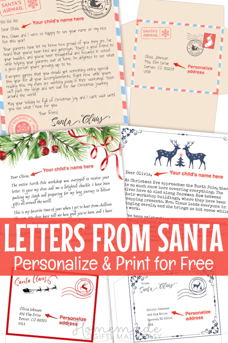 Free Printable Personalised Letter from Santa Template