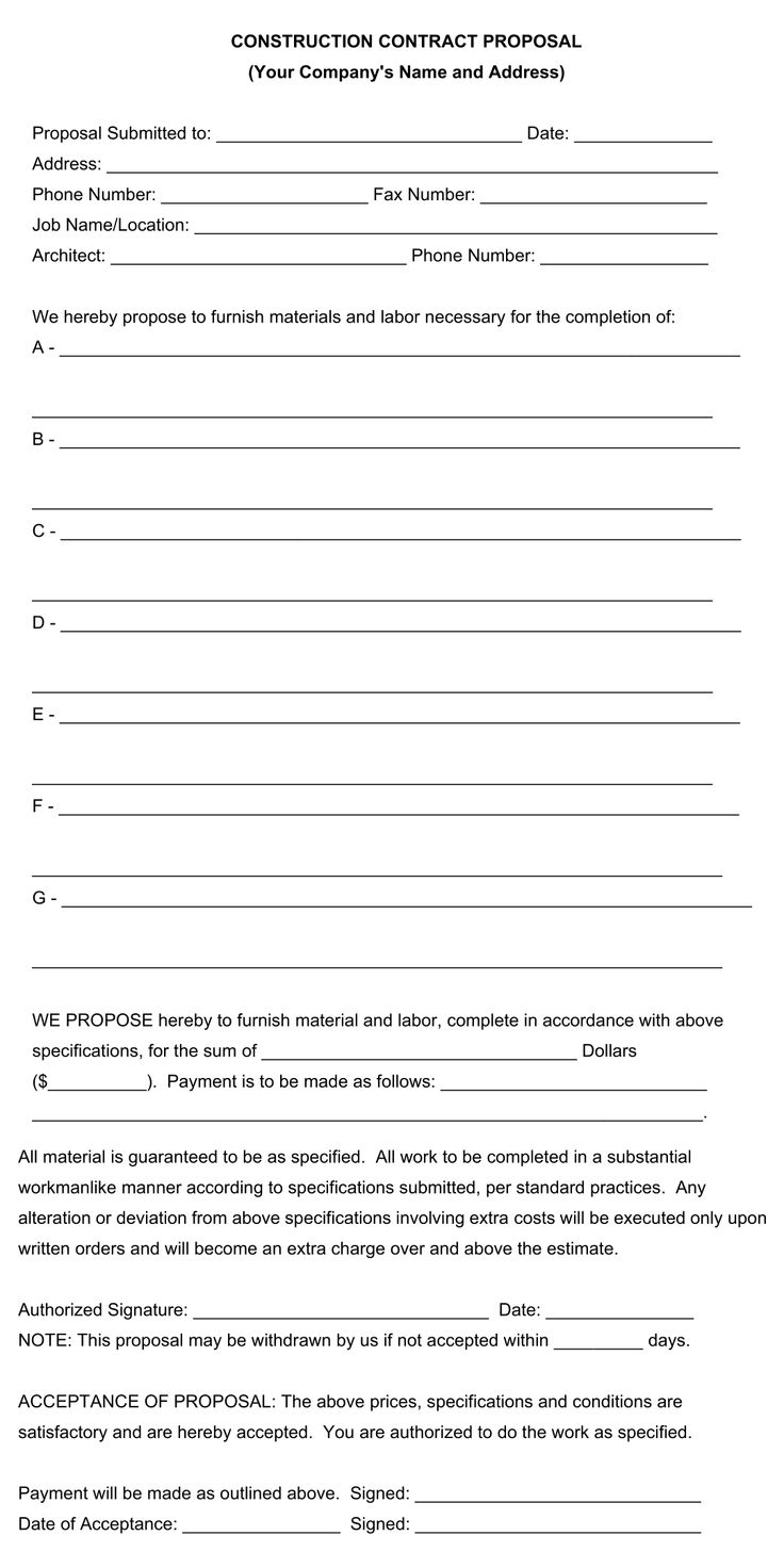 Bid Proposal Templates - 10 Free Pdf Printables | Printablee in Printable Job Proposal Template