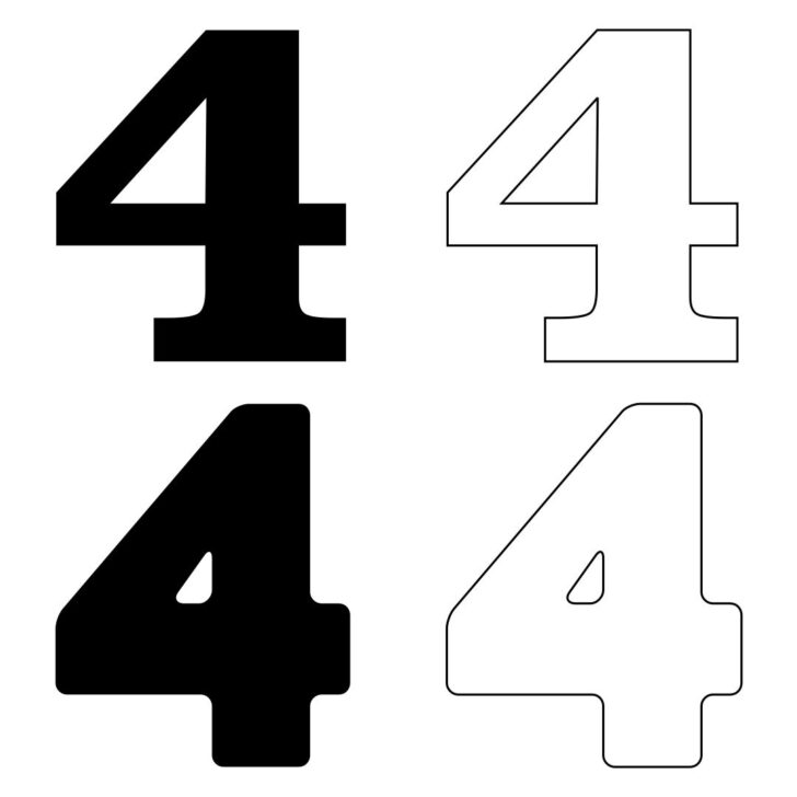 Number 4 Printable Template