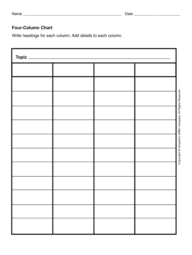 Blank Chart - Fill Online, Printable, Fillable, Blank | Pdffiller in Free Printable Chart Templates