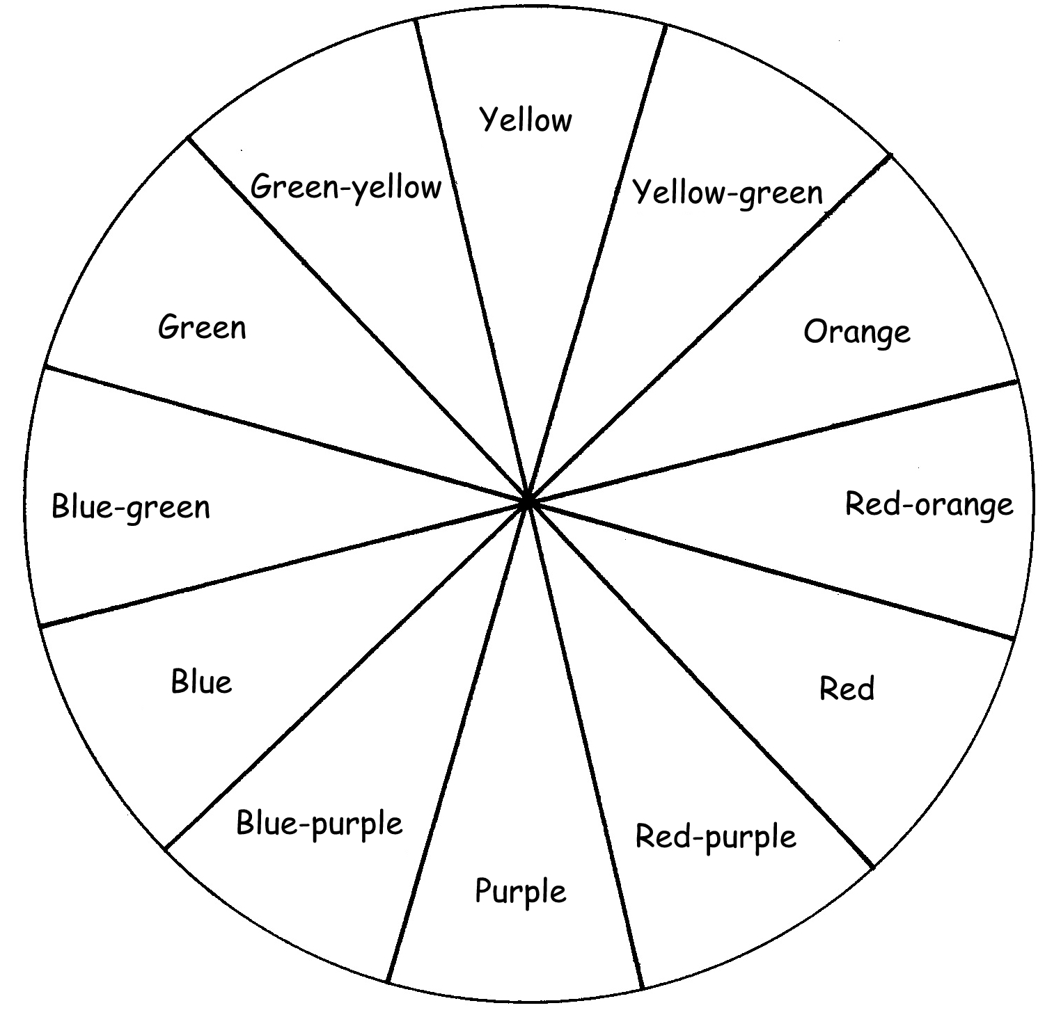 Blank Color Wheel Worksheet Sketch Coloring Page regarding Printable Color Wheel Template