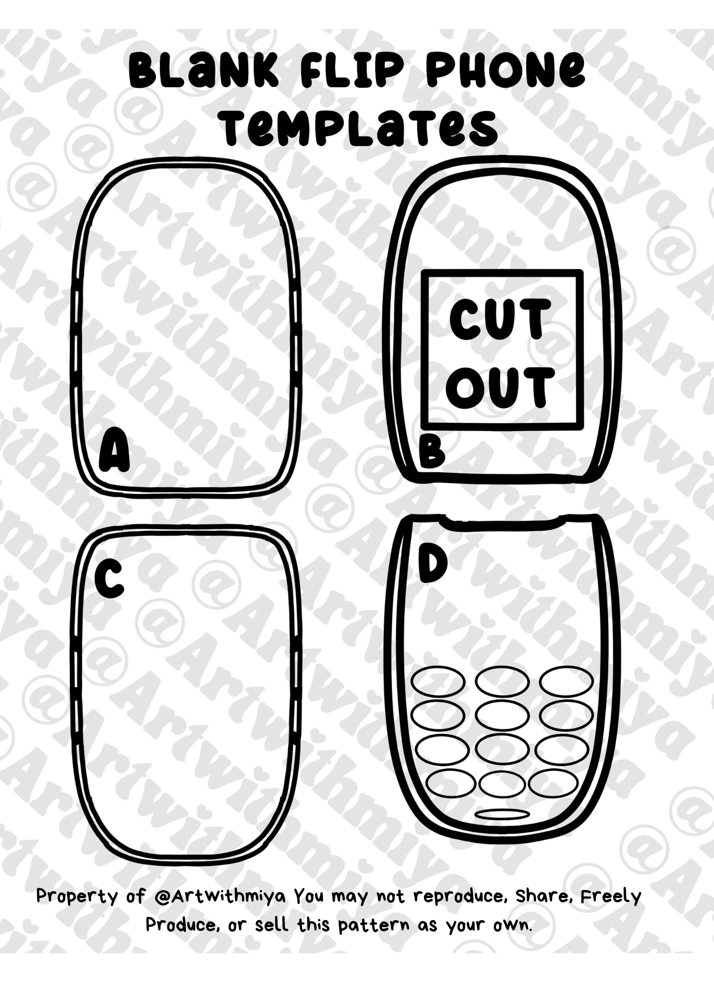 Blank D.i.y Flip Phone Template throughout Flip Phone Template Printable