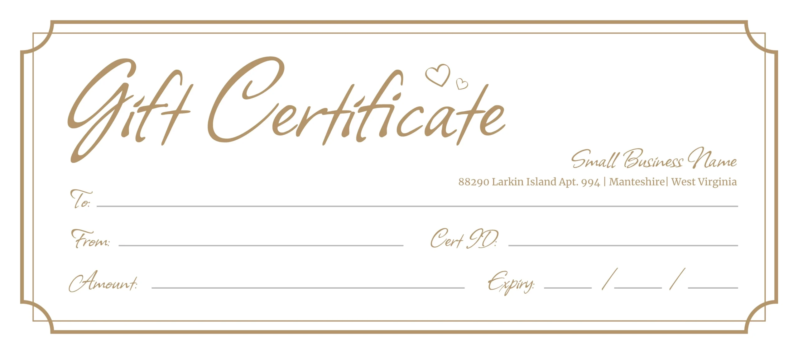 Blank Gift Certificate Free Google Docs Template - Gdoc.io inside Free Gift Certificate Printable Template