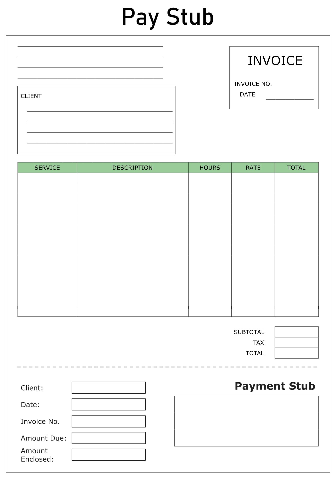 Blank Paycheck Stubs - 10 Free Pdf Printables | Printablee with Printable Payroll Check Template