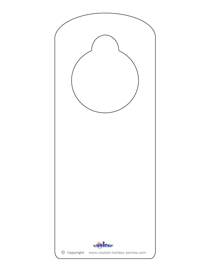 Blank Printable Doorknob Hanger Template throughout Free Printable Door Hanger Template