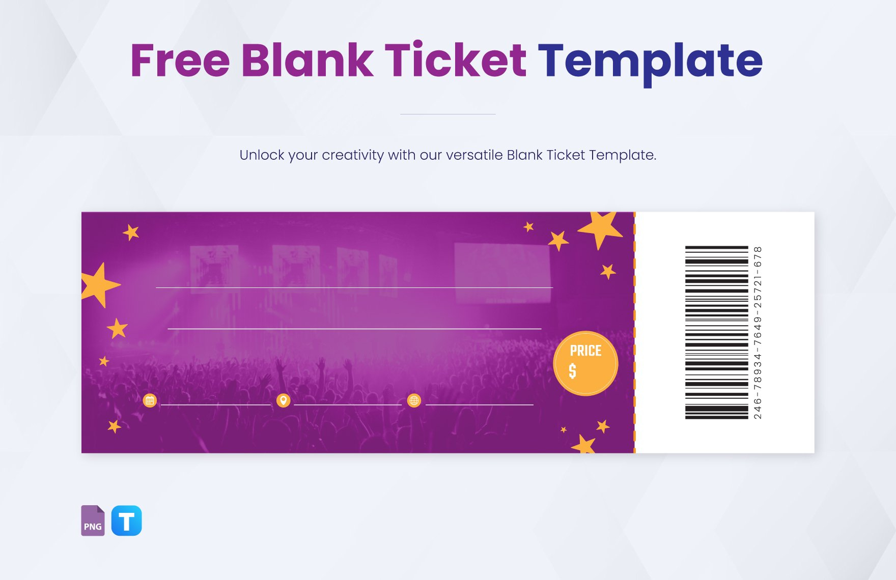 Blank Ticket Template In Png - Download | Template regarding Free Printable Admission Ticket Template