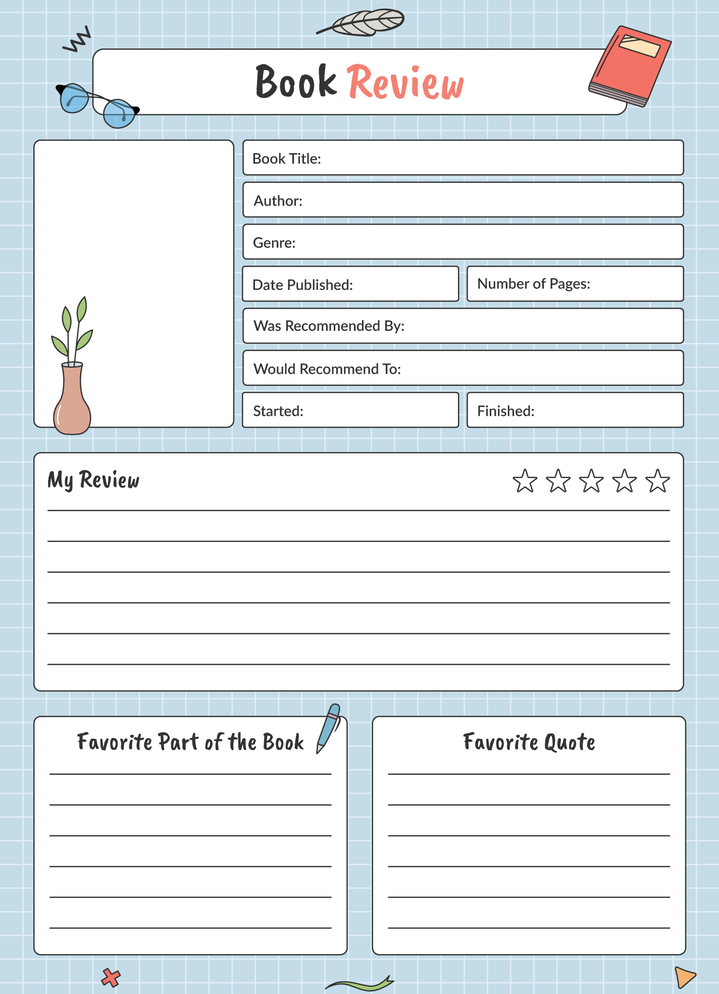 Book Report Free Google Docs Template - Gdoc.io in Free Printable Chapter Summary Template